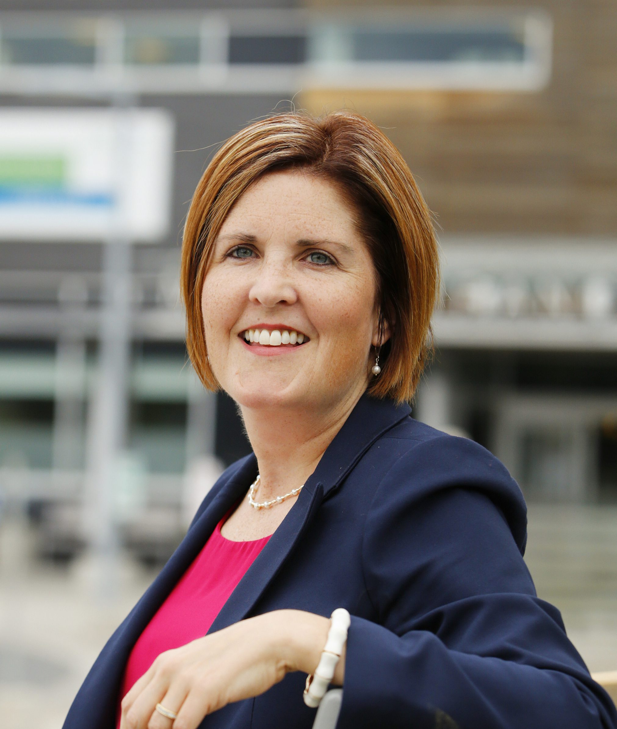 PRHC Foundation President & CEO Lesley Heighway outside the hospital