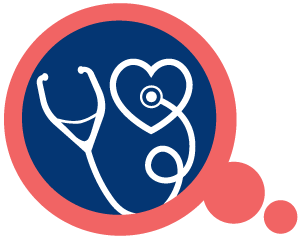 Cardiac Care Icons with a stethoscope in a heart shape